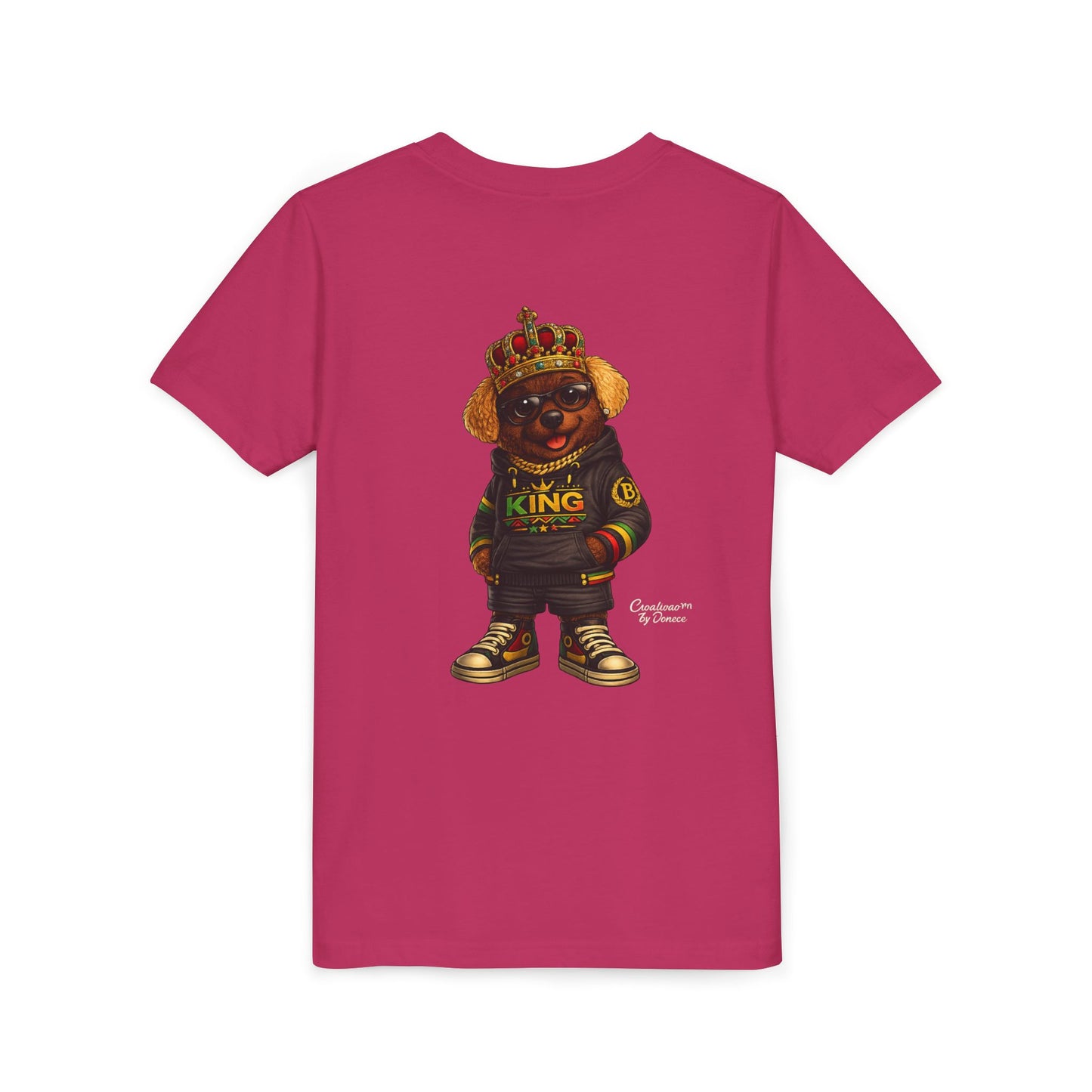 Youth Tee — 'Lil King' Crowned Bear Graphic Shirt