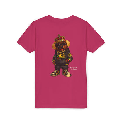 Youth Tee — 'Lil King' Crowned Bear Graphic Shirt