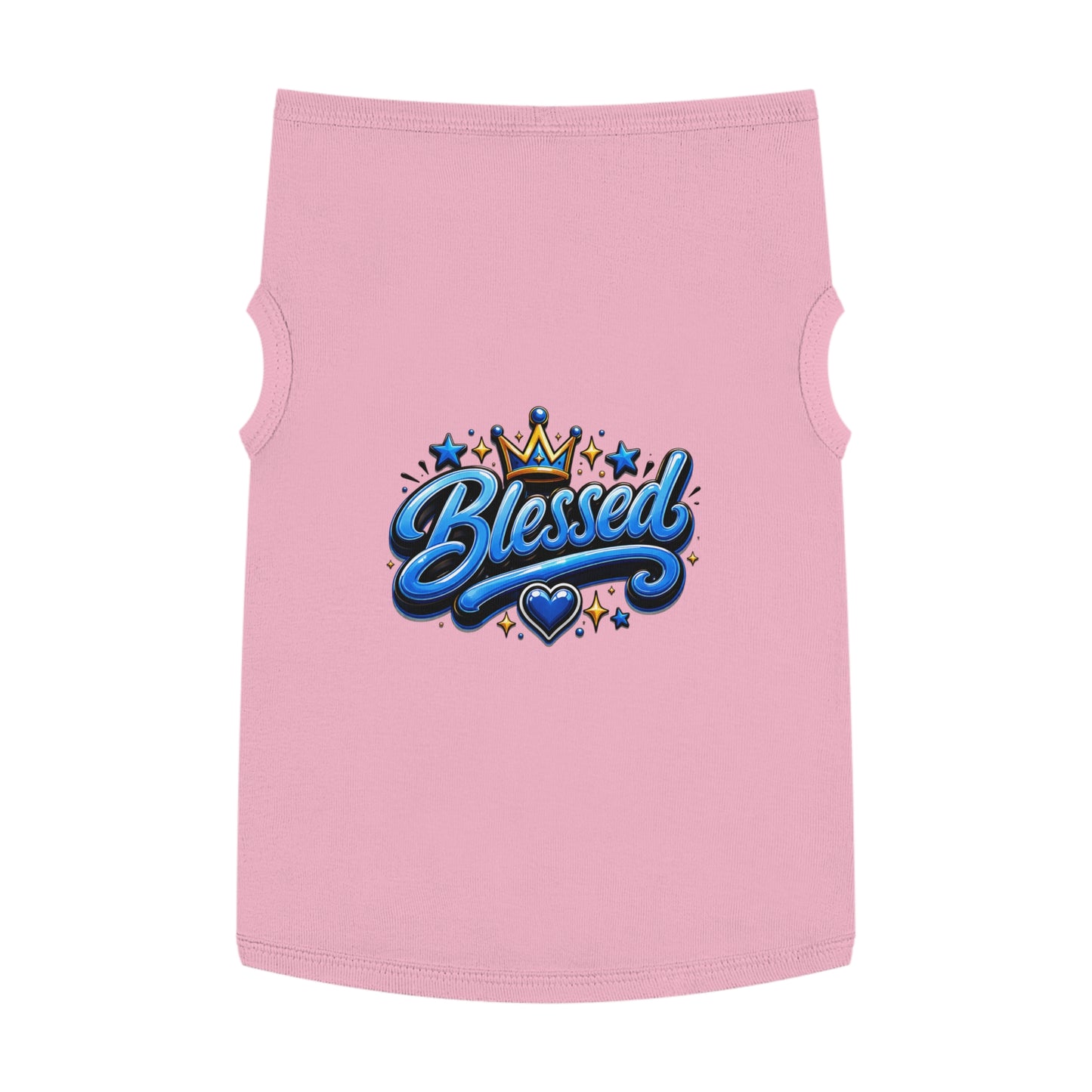Blessed Pet Tank Top - Blue Crown & Heart Puppy Shirt