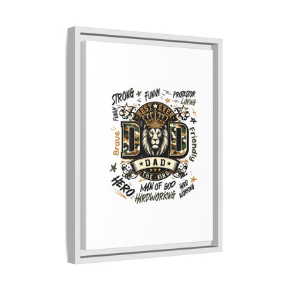 Framed Matte Canvas 'Best Ever DAD' Wall Art – Lion King Design, Father’s Day Gift