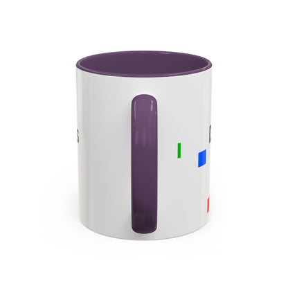 Accent Coffee Mug — 'Different Not Less' Pride-Inclusive Color Block Design (11/15oz)