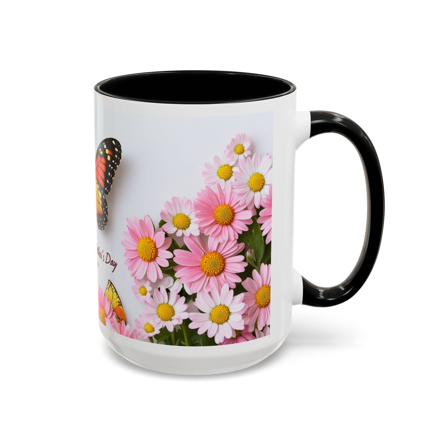 Mother's Day Butterfly Coffee Mug — "Happy Mother's Day" Floral 11/15oz Accent Mug