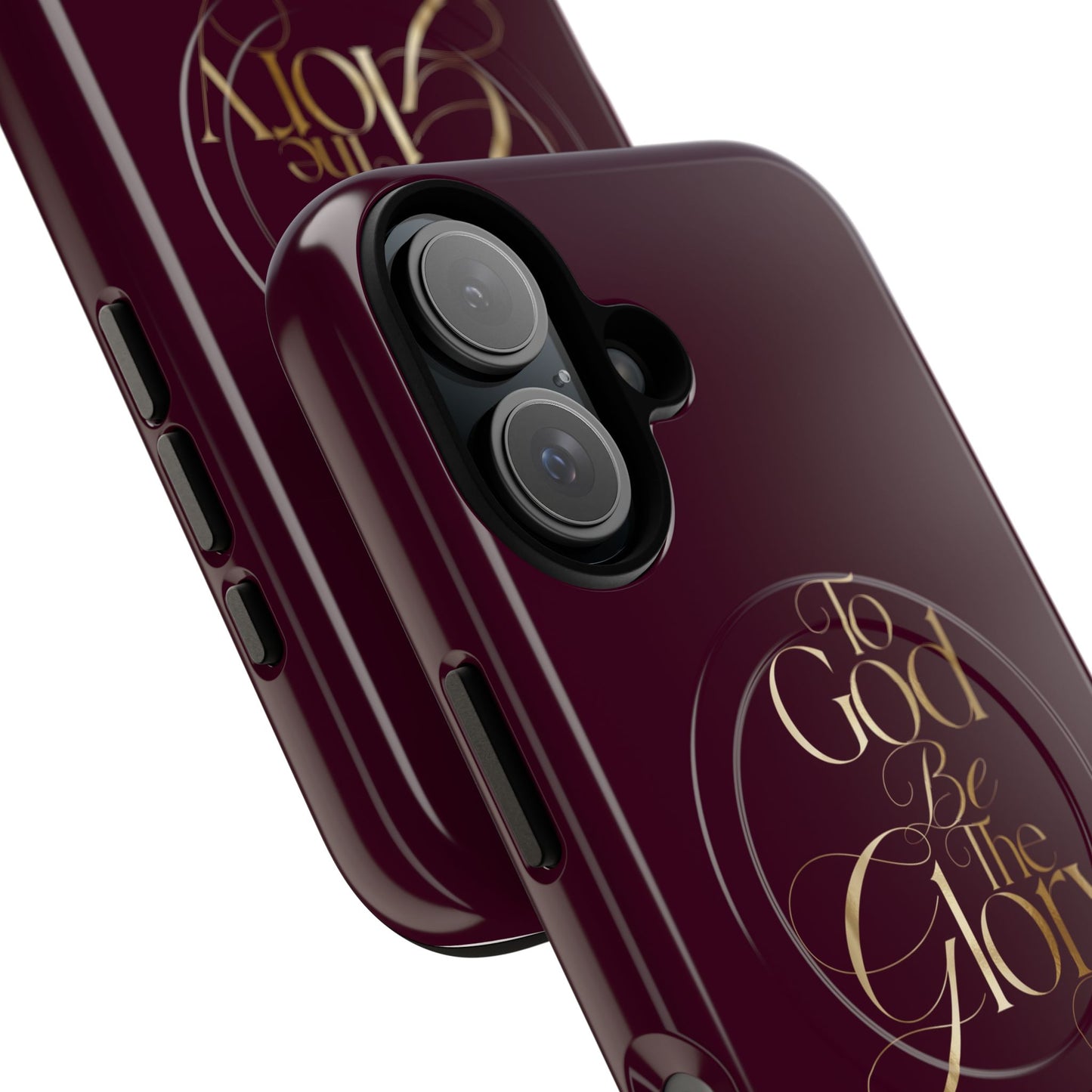 "To God Be The Glory" Tough Magnetic Phone Case — Burgundy Christian iPhone Cover