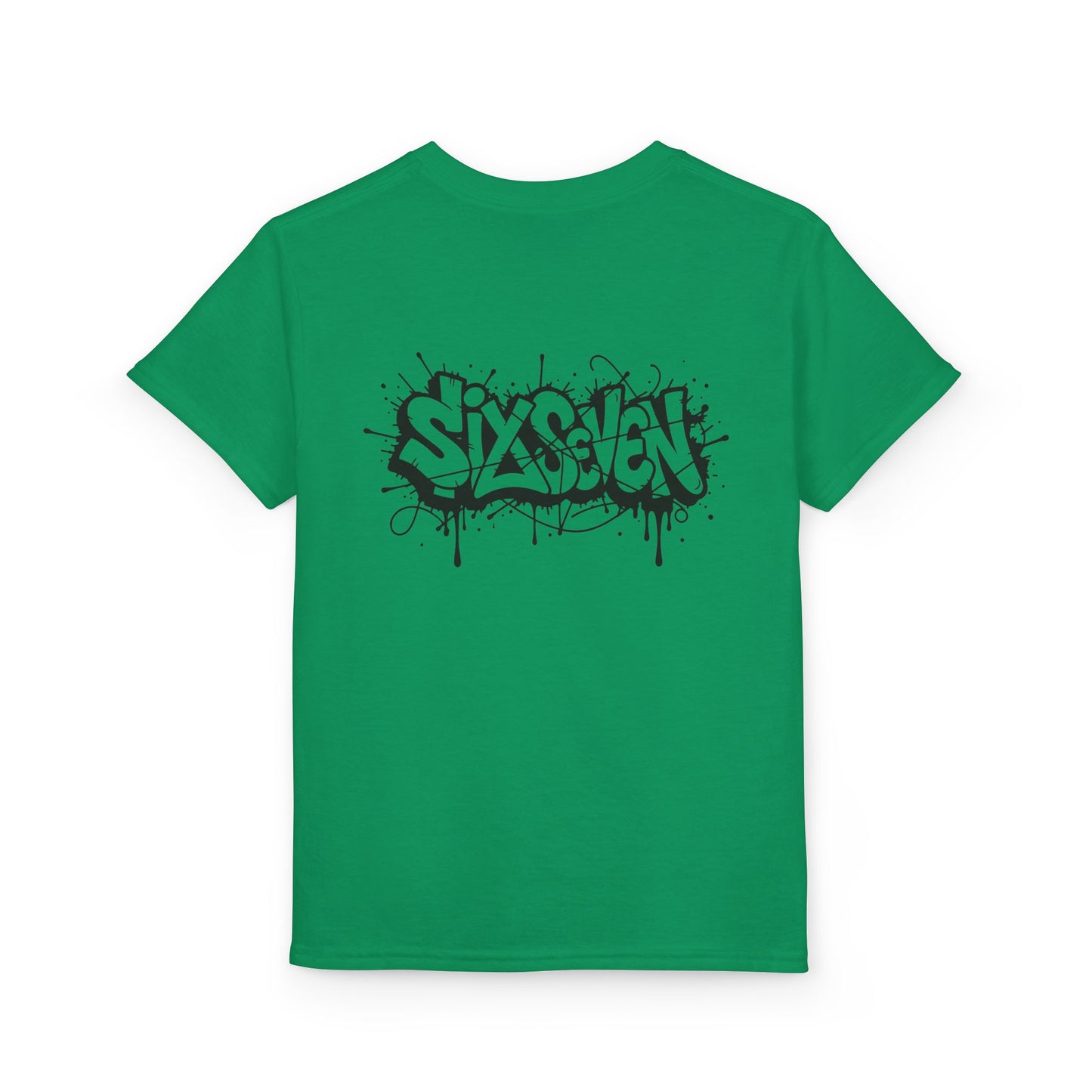 Youth T-Shirt — 'SixxSeven' Black Graffiti Drip Streetwear Tee
