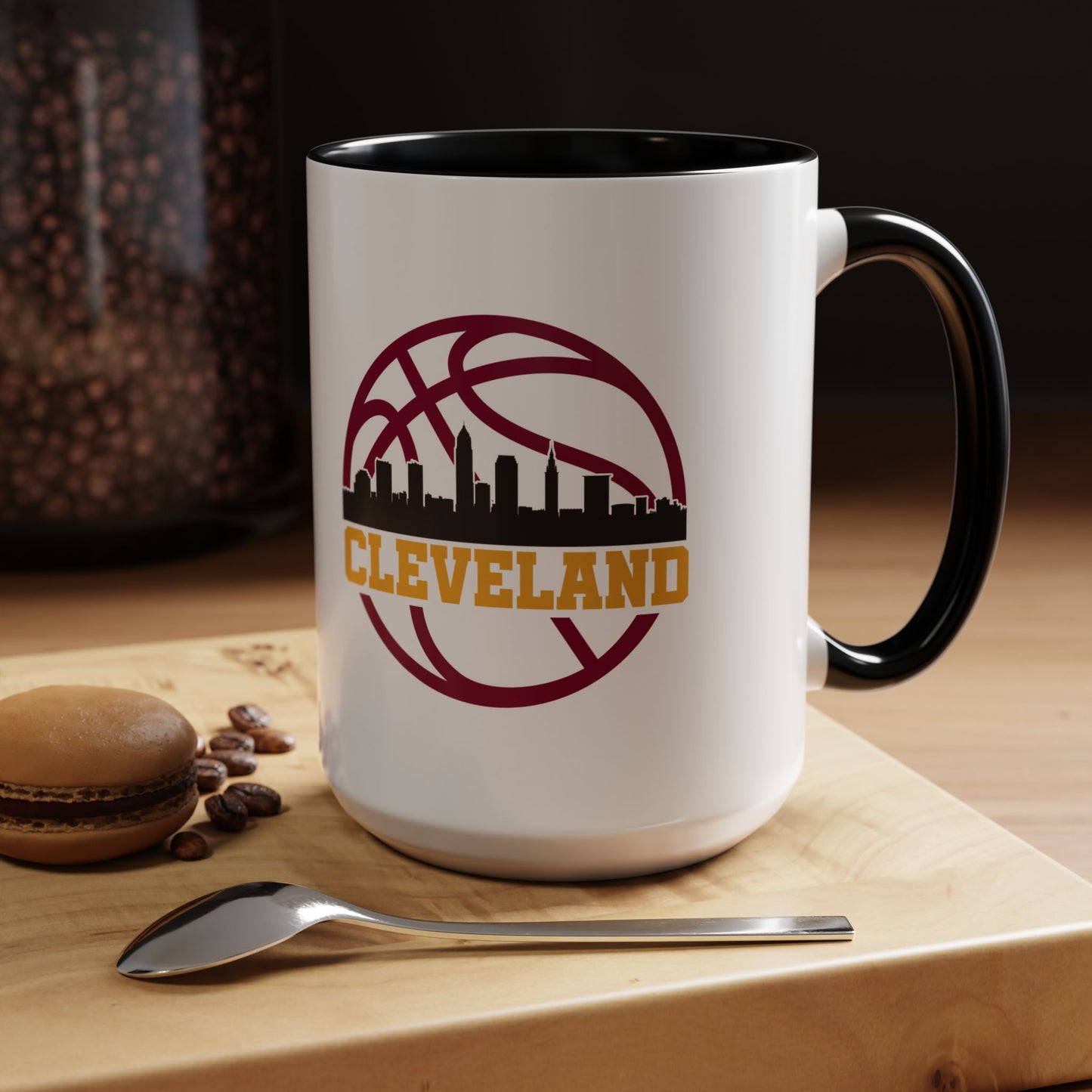 Cleveland Basketball Skyline Accent Coffee Mug (11/15 oz)