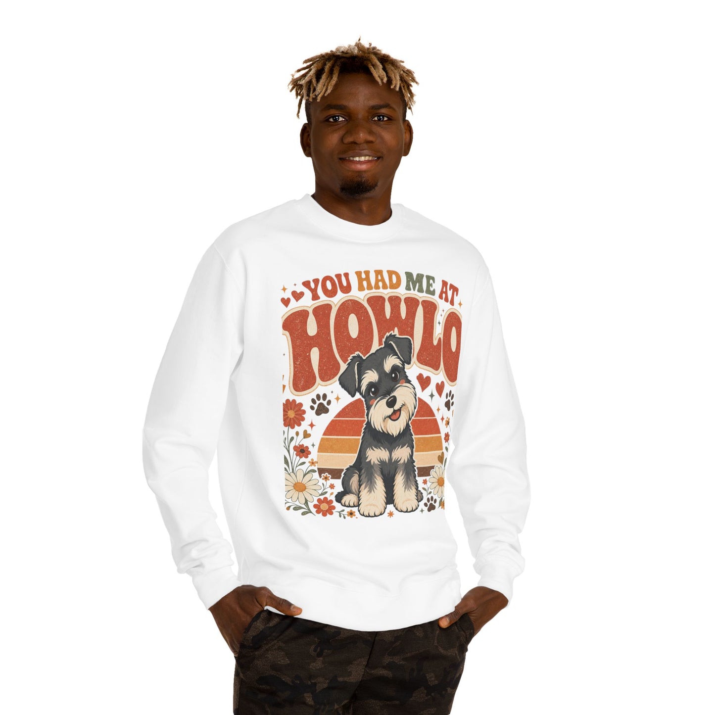 You Had Me At Howl'o Crewneck Sweatshirt — Cute Puppy Retro Dog Lover Pullover