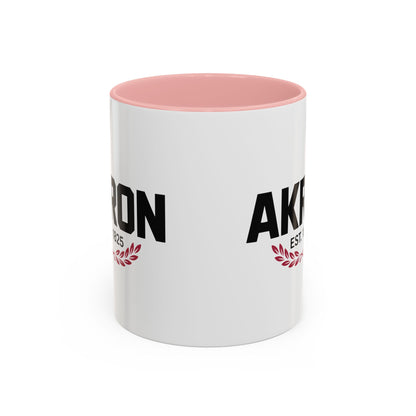 Akron Est. 1825 Accent Coffee Mug — Vintage City Pride Ceramic Mug