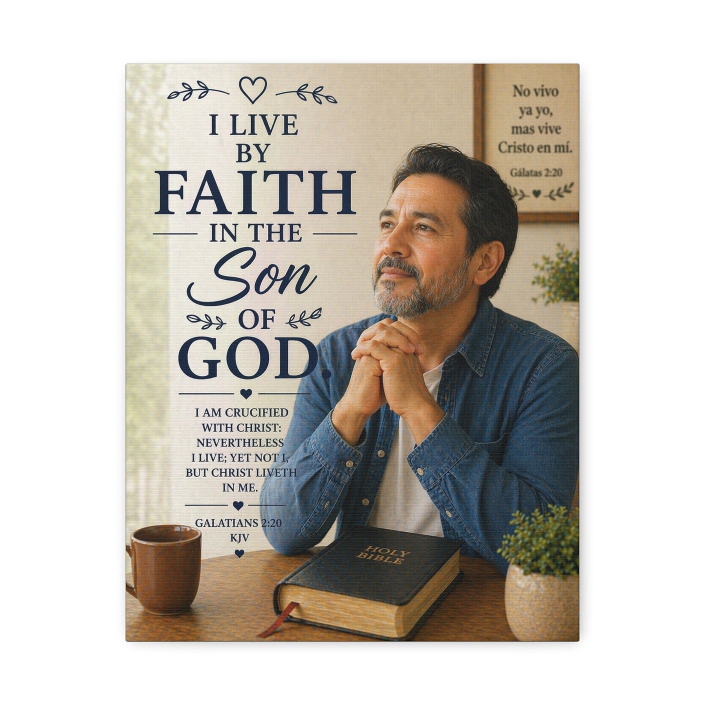 Faith in the Son of God Stretched Canvas — Christian Wall Art with Galatians Verse