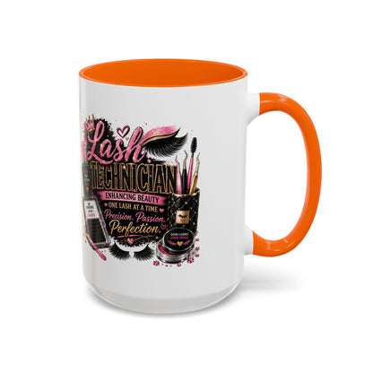 Lash Technician Coffee Mug – 'Enhancing Beauty One Lash at a Time' Accent Mug