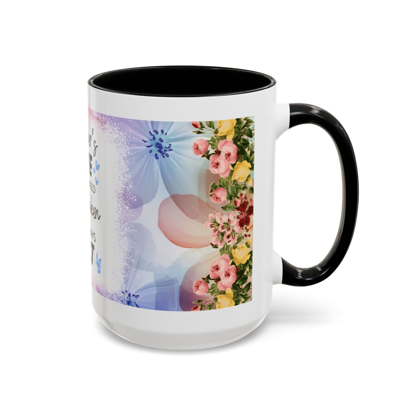 Mother’s Love Accent Coffee Mug – Floral Inspirational Gift (11/15 oz)