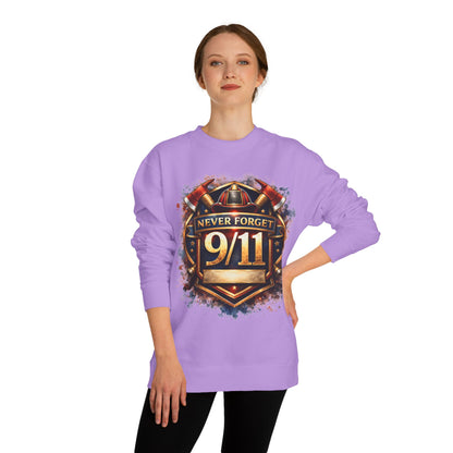 Never Forget 9/11 Sweatshirt — Memorial Firefighter Tribute Crewneck