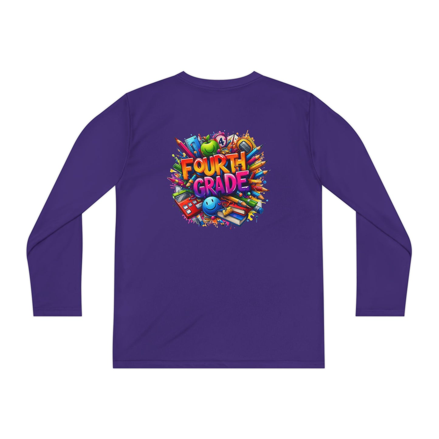 Fourth Grade Long Sleeve Tee — Colorful School Kids Shirt