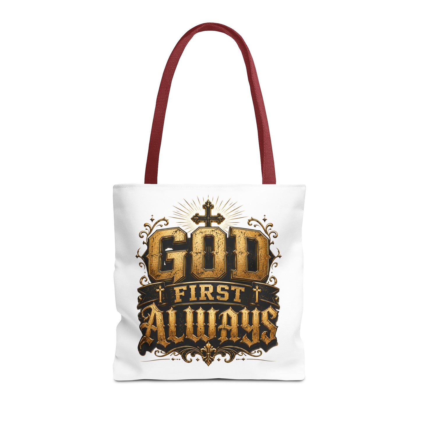 God First Always Tote Bag — Christian Faith Inspirational Canvas Tote
