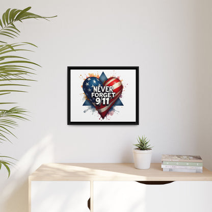 Never Forget 9/11 Framed Canvas Print