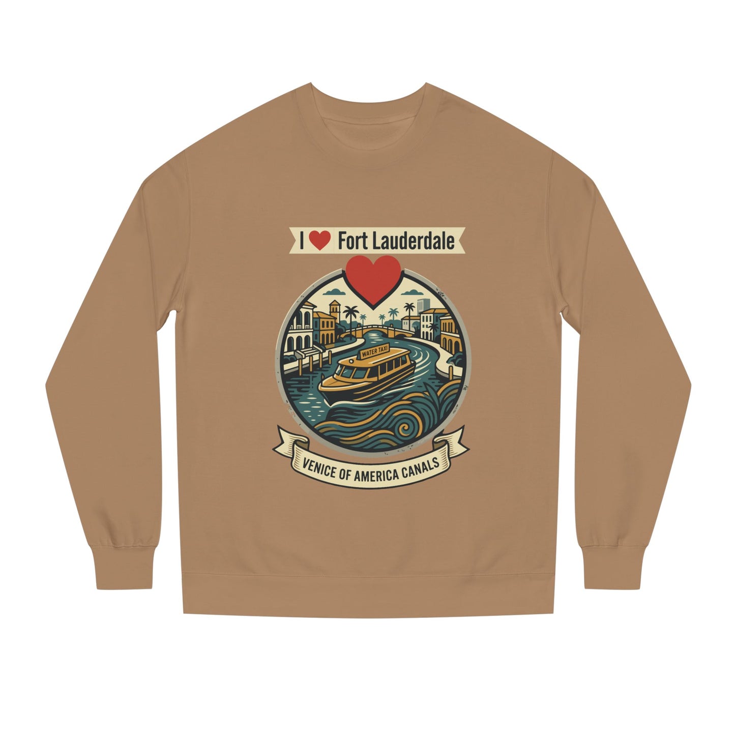 I  Fort Lauderdale Crewneck Sweatshirt — Venice of America Canals Graphic