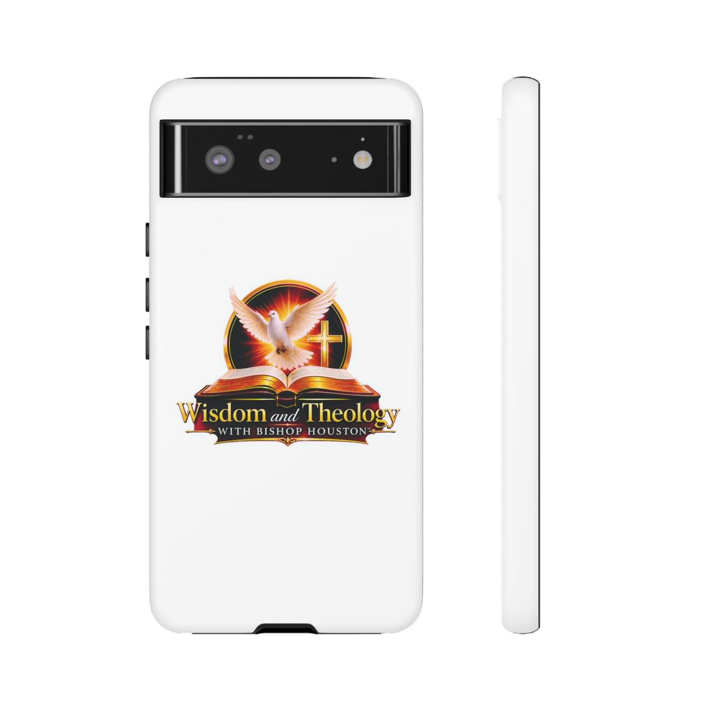 Wisdom and Theology Phone Case — Christian Dove & Cross Protective Tough Case