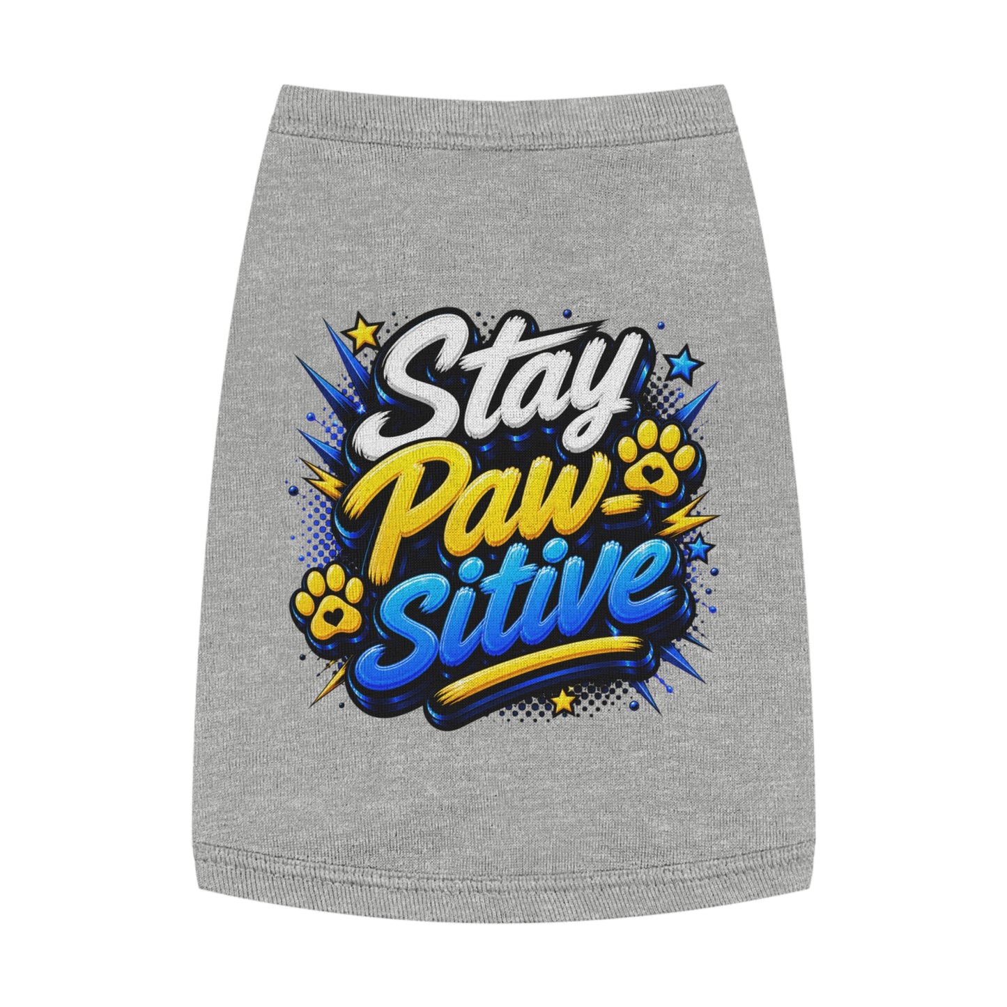Stay Paw-sitive Pet Tank Top — Positive Paw Print Dog Shirt