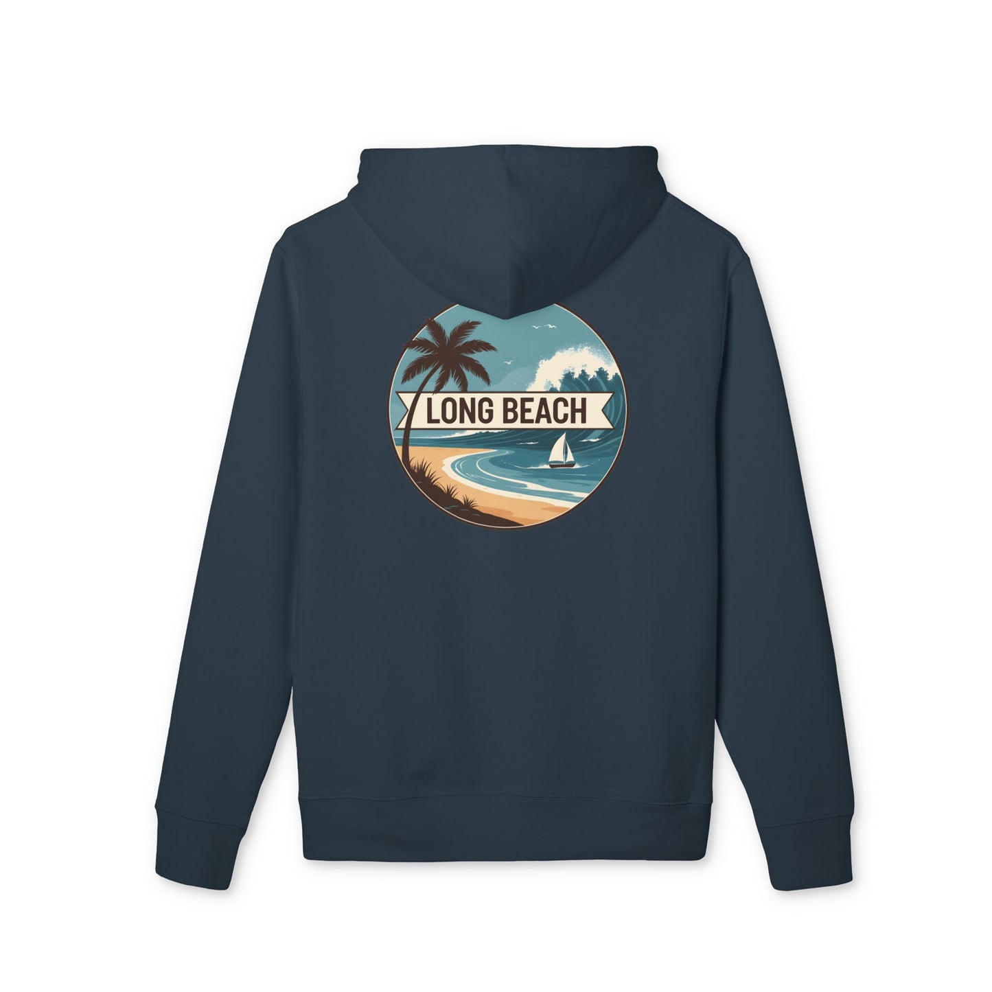 Long Beach Vintage Beach Hoodie — Retro Palm Tree Surf Pullover