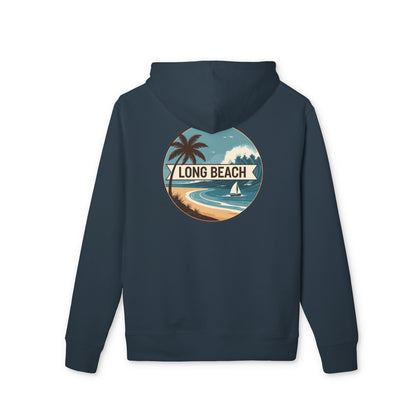 Long Beach Vintage Beach Hoodie — Retro Palm Tree Surf Pullover