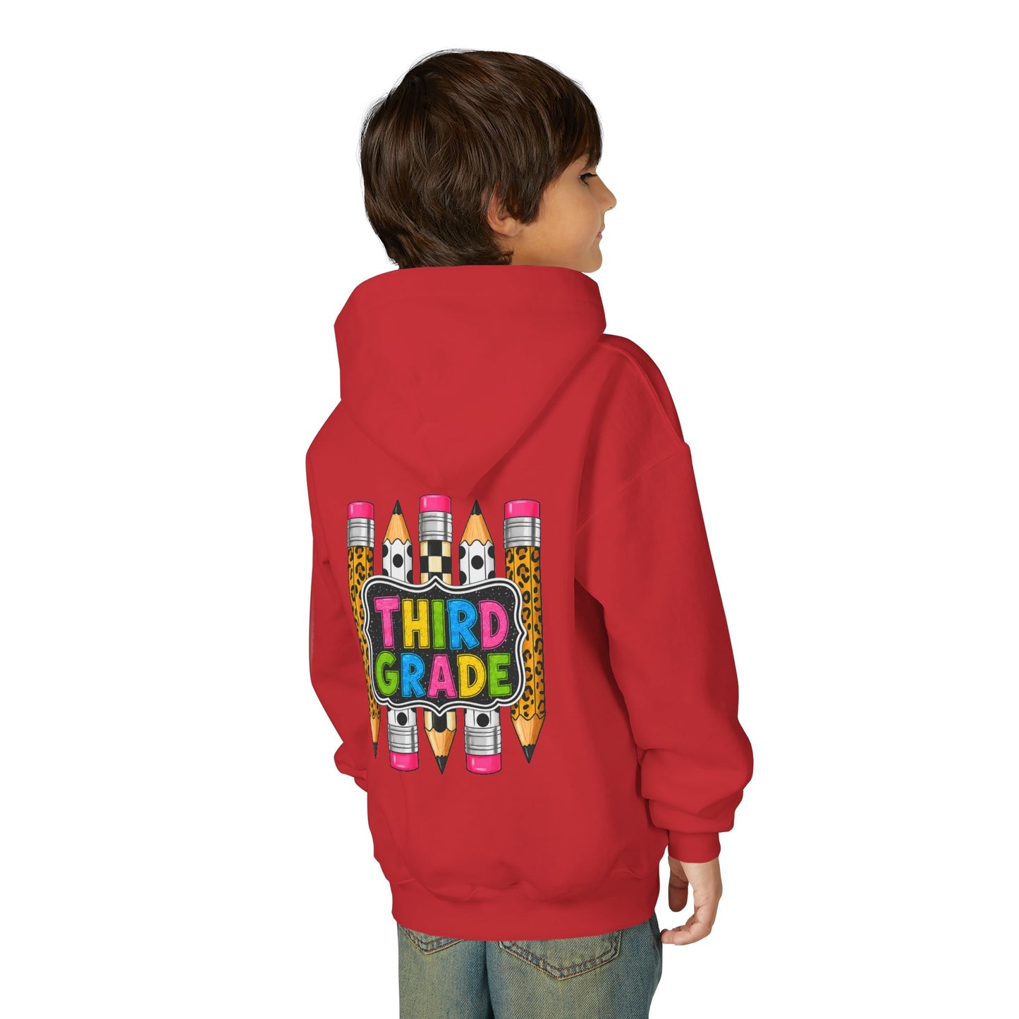 Third Grade Kids Hoodie — Cute Pencil Back-to-School Sweatshirt
