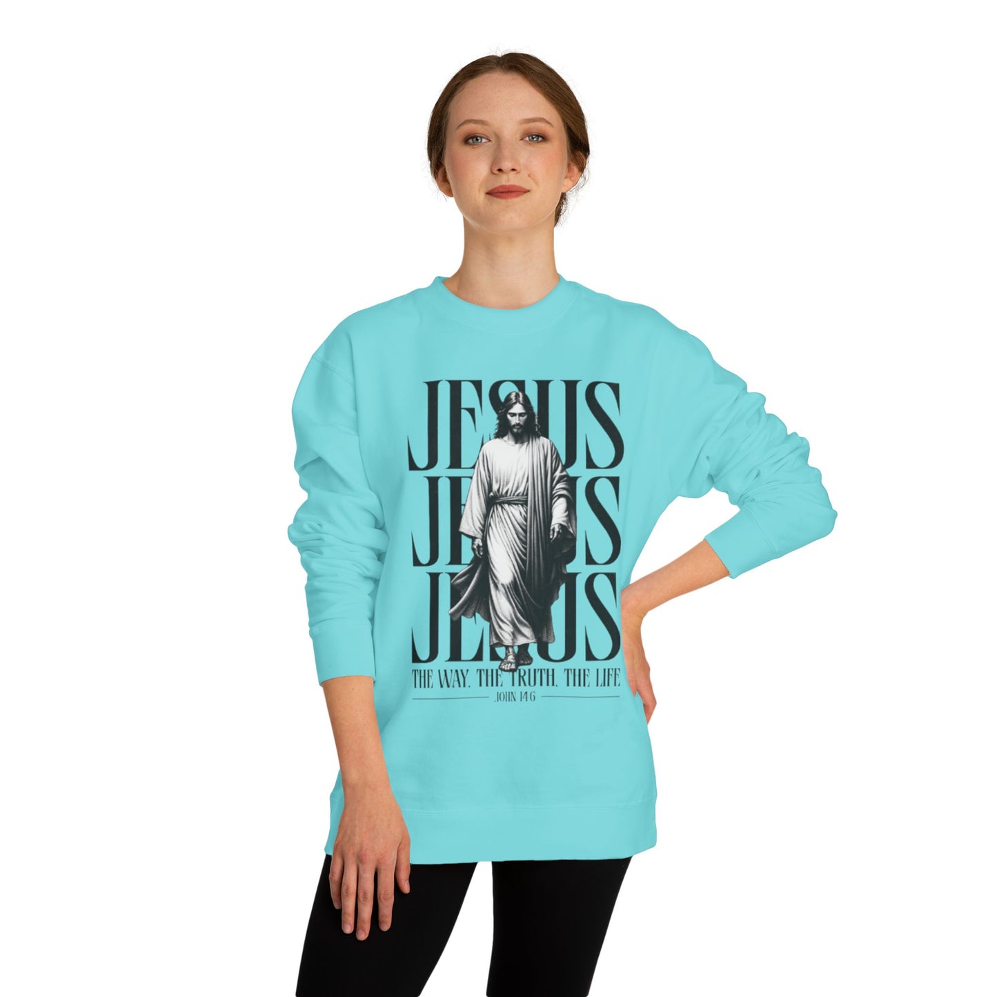 Jesus Crewneck Sweatshirt – The Way The Truth The Life Graphic