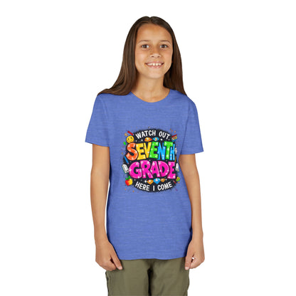 Seventh Grade Kids T‑Shirt — "Watch Out Seventh Grade Here I Come" Back‑to‑School Tee