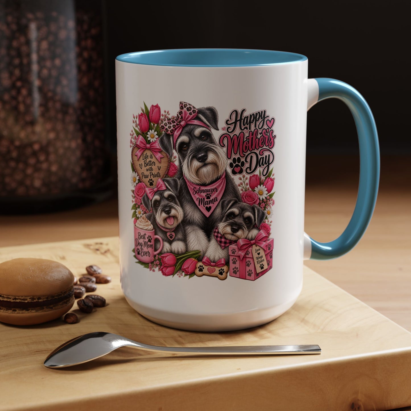 Mother's Day Schnauzer Coffee Mug — Happy Mother’s Day Dog Mom Accent Mug