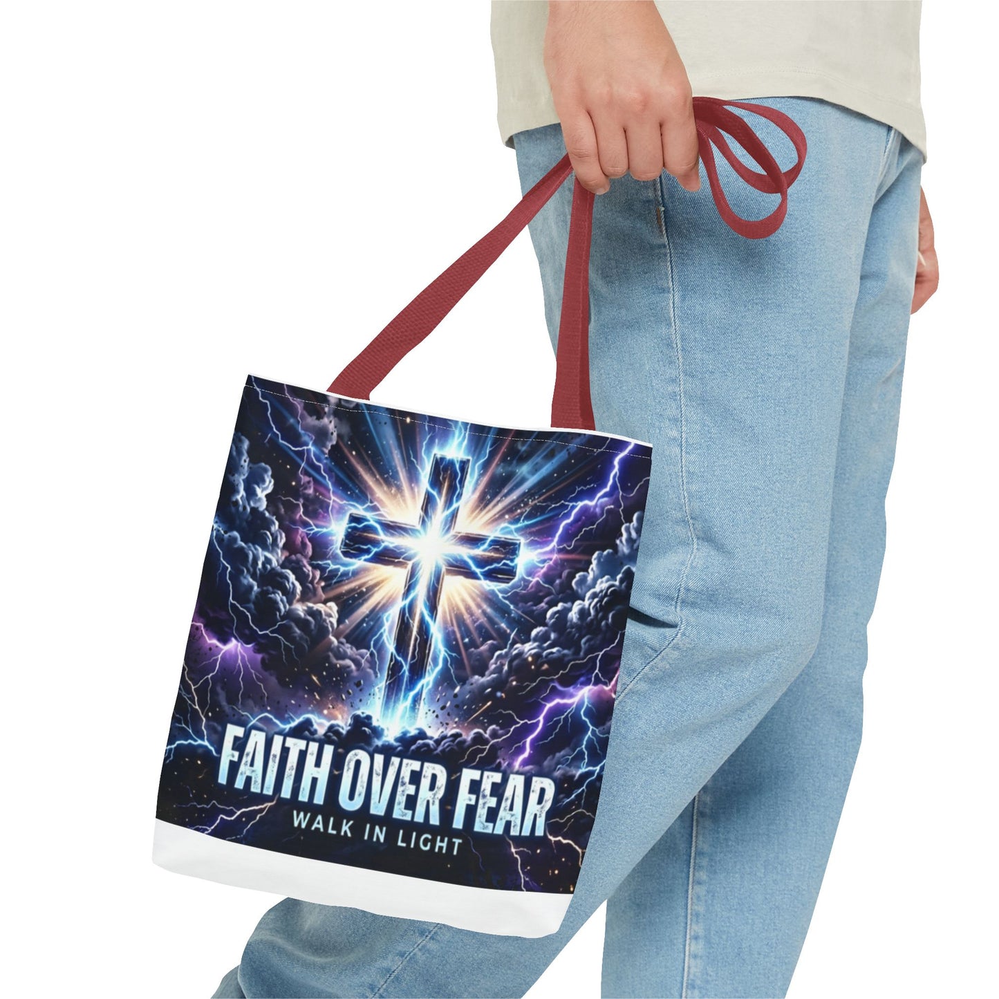 Faith Over Fear Cross Tote Bag