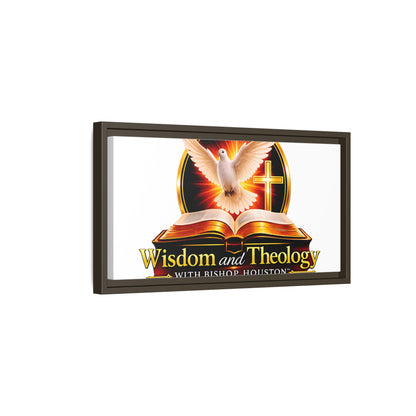 Framed Canvas Print — "Wisdom and Theology" Dove & Bible Wall Art