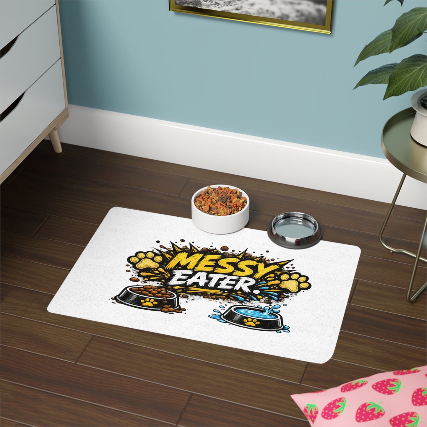 Messy Eater Pet Food Mat (12x18) — Non-Slip Waterproof Cat & Dog Feeding Mat