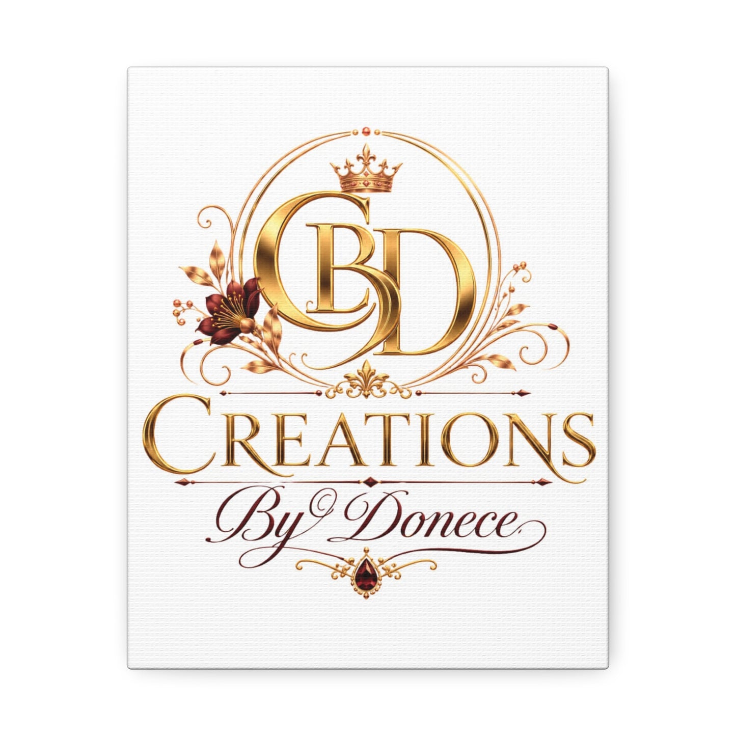 Canvas Wall Art – 'CBD Creations By Donece' Gold Logo Stretched Canvas