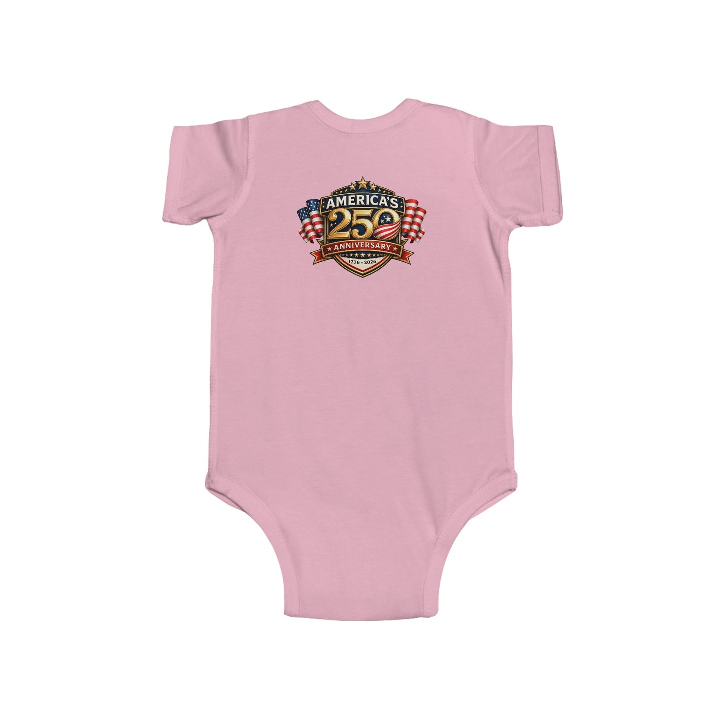 Infant Bodysuit - "America's 25th Anniversary" Patriotic Baby Onesie (USA Flag Emblem)