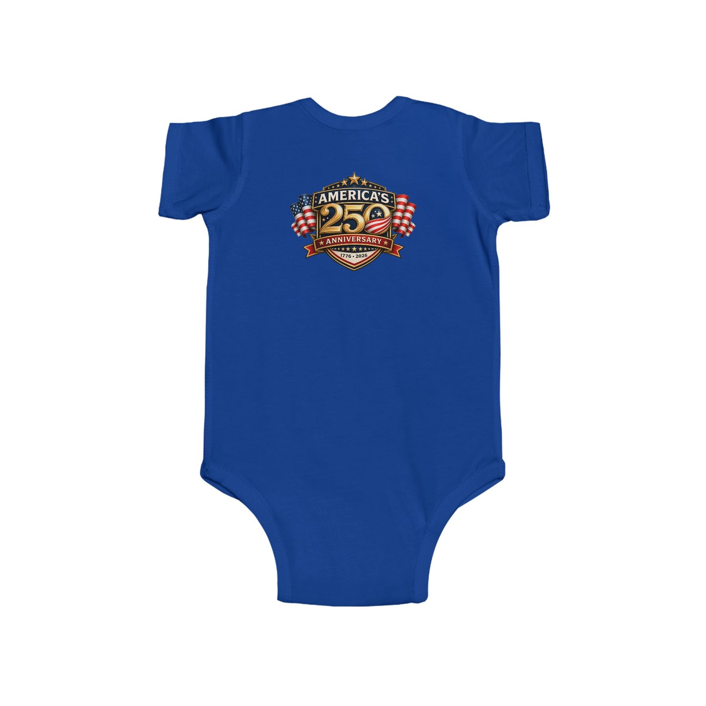 Infant Bodysuit - "America's 25th Anniversary" Patriotic Baby Onesie (USA Flag Emblem)