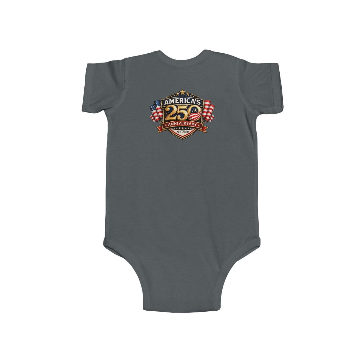 Infant Bodysuit - "America's 25th Anniversary" Patriotic Baby Onesie (USA Flag Emblem)