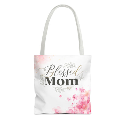 Blessed Mom Floral Tote Bag