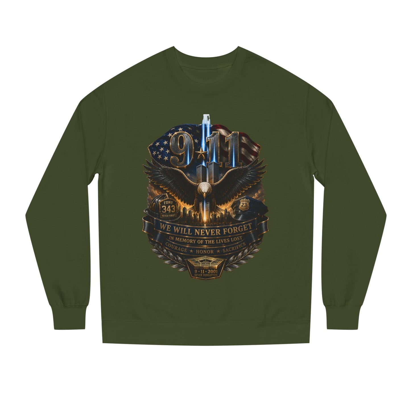 9/11 Memorial Sweatshirt — Never Forget Tribute Crewneck