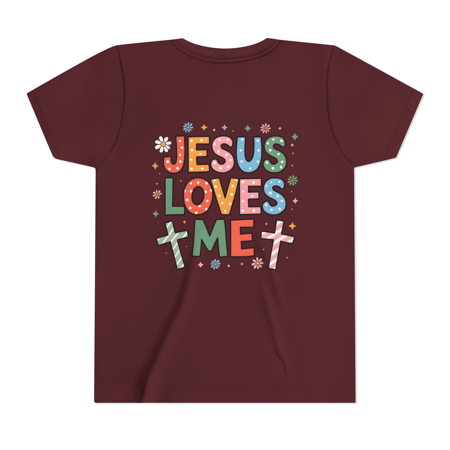 Youth Tee — "Jesus Loves Me" Colorful Christian Kids T-Shirt