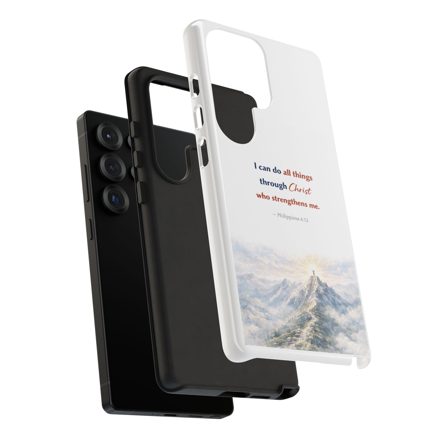Christian Phone Case – “I Can Do All Things Through Christ” Inspirational Tough Case