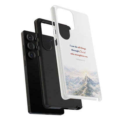 Christian Phone Case – “I Can Do All Things Through Christ” Inspirational Tough Case