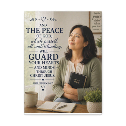 Stretched Canvas - "And the Peace of God" Philippians 4:7 Christian Wall Art