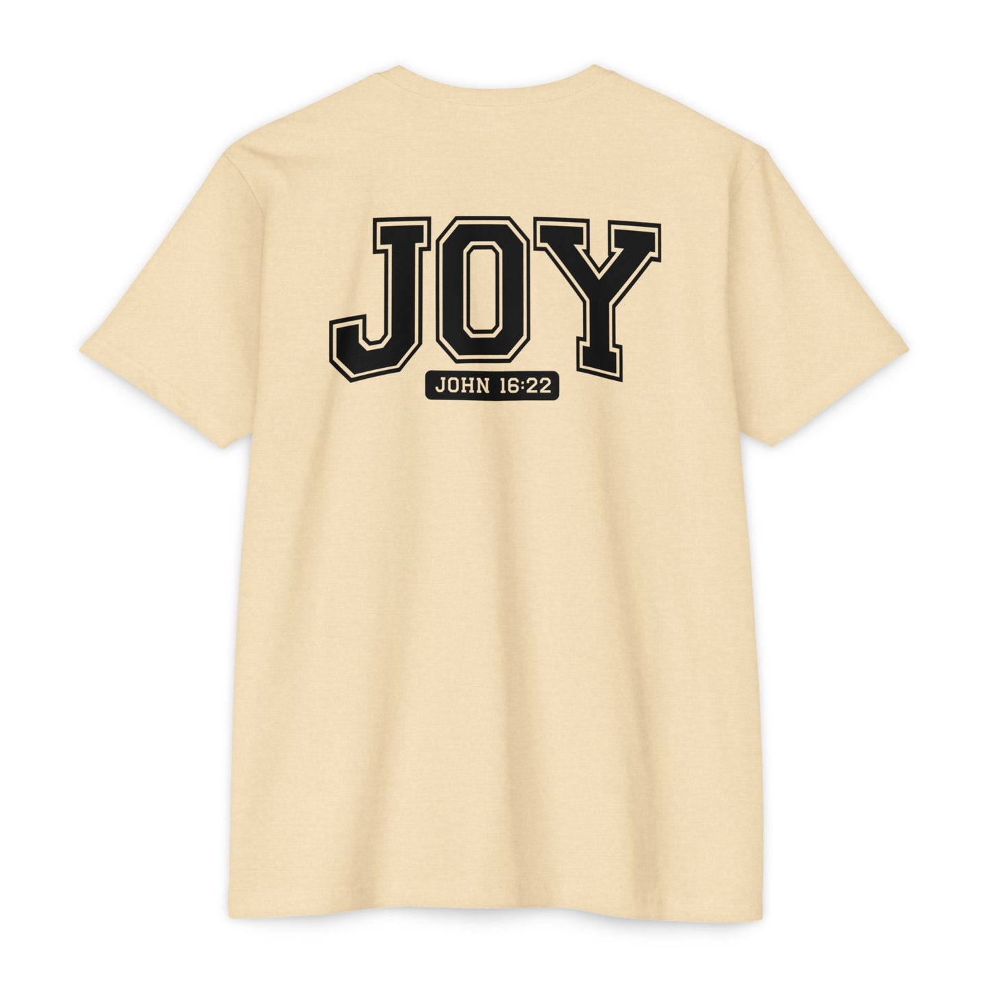 Joy T-Shirt – Christian Scripture John 16:22 College-Style Tee