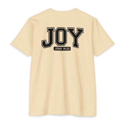Joy T-Shirt – Christian Scripture John 16:22 College-Style Tee