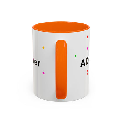 Accent Coffee Mug - "Coffee Is My Superpower" Funny Colorful Polka Dot Ceramic Mug (11/15oz)