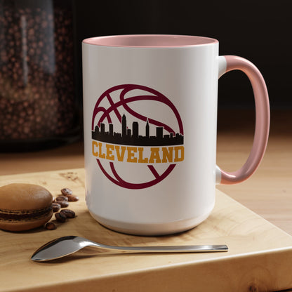 Cleveland Basketball Skyline Accent Coffee Mug (11/15 oz)
