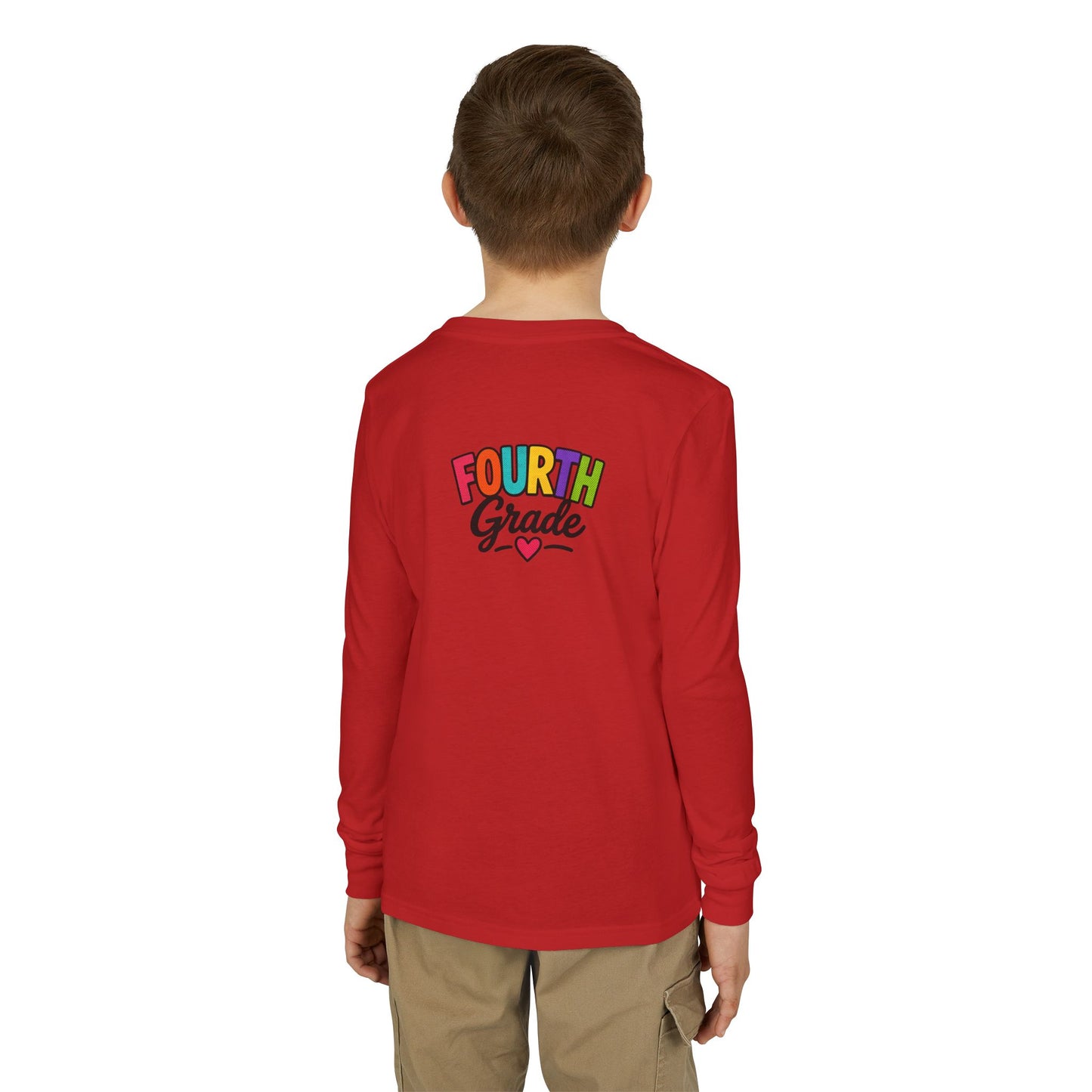Fourth Grade Long Sleeve Tee — Colorful Kids School Shirt
