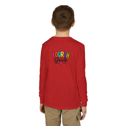 Fourth Grade Long Sleeve Tee — Colorful Kids School Shirt
