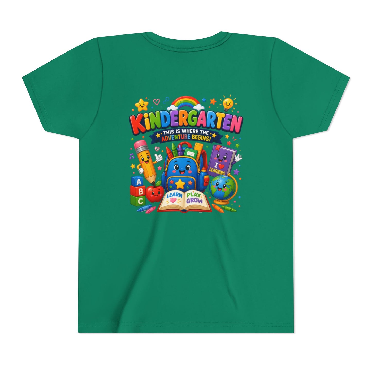 Kindergarten Kids T‑Shirt — 'Kindergarten: This Is Where the Fun Begins' Colorful Back-to-School Tee