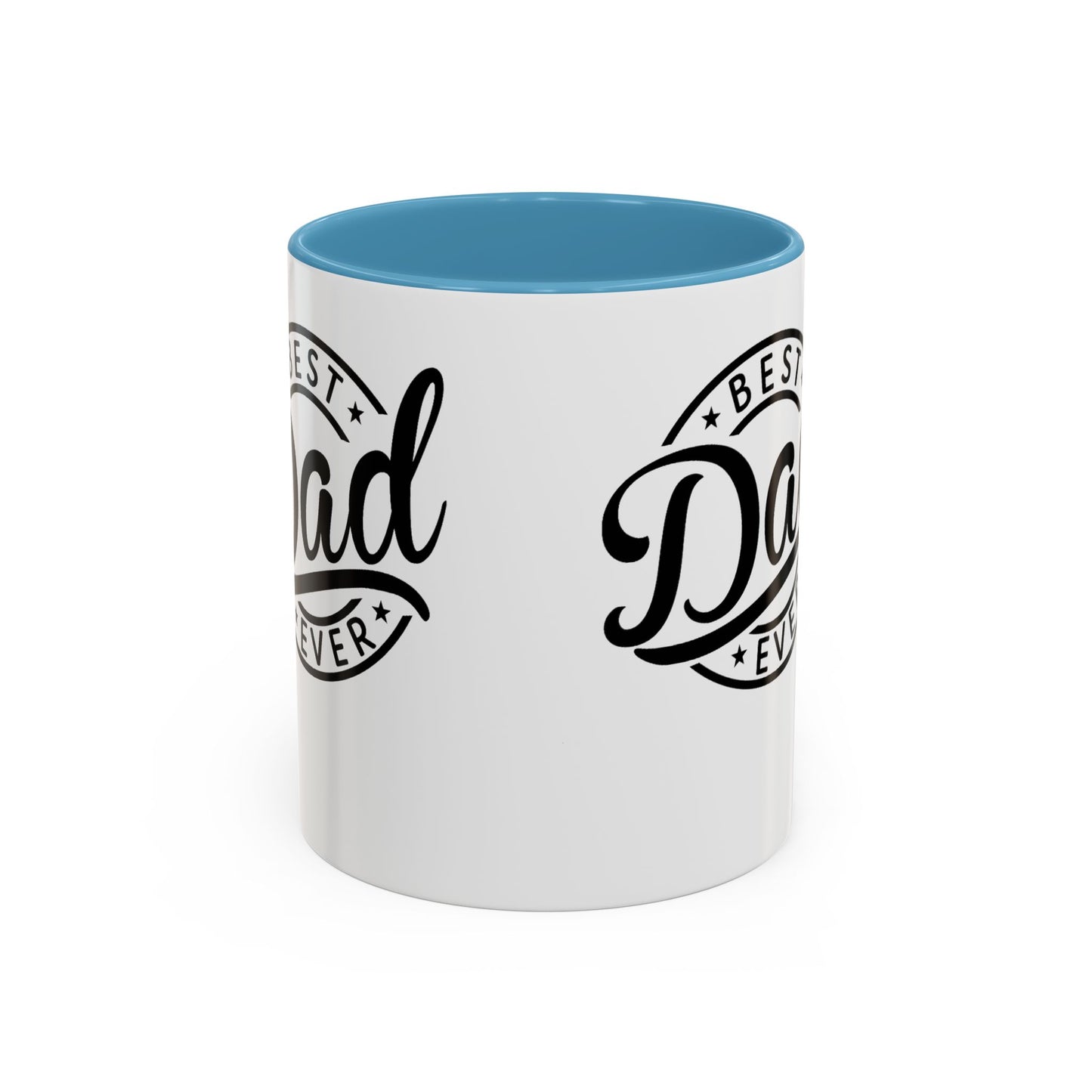 Best Dad Ever Accent Coffee Mug — Black Handle & Inner Rim, Father's Day Gift (11oz & 15oz)