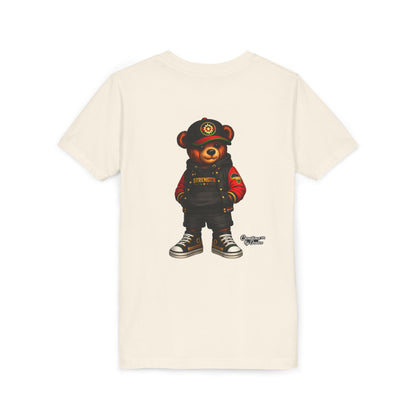Kids Teddy Bear Streetwear Tee — 'Strength' Graphic Youth T-Shirt