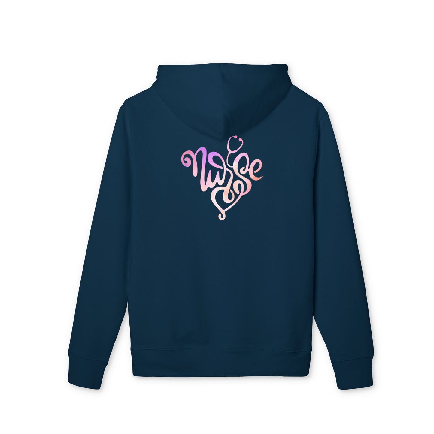 Nurse Heart Hoodie — Pink Script Nurse Logo Pullover